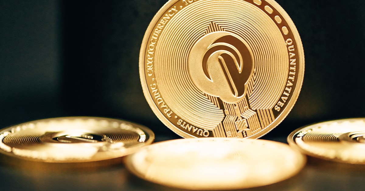 a close up of a coin on a table