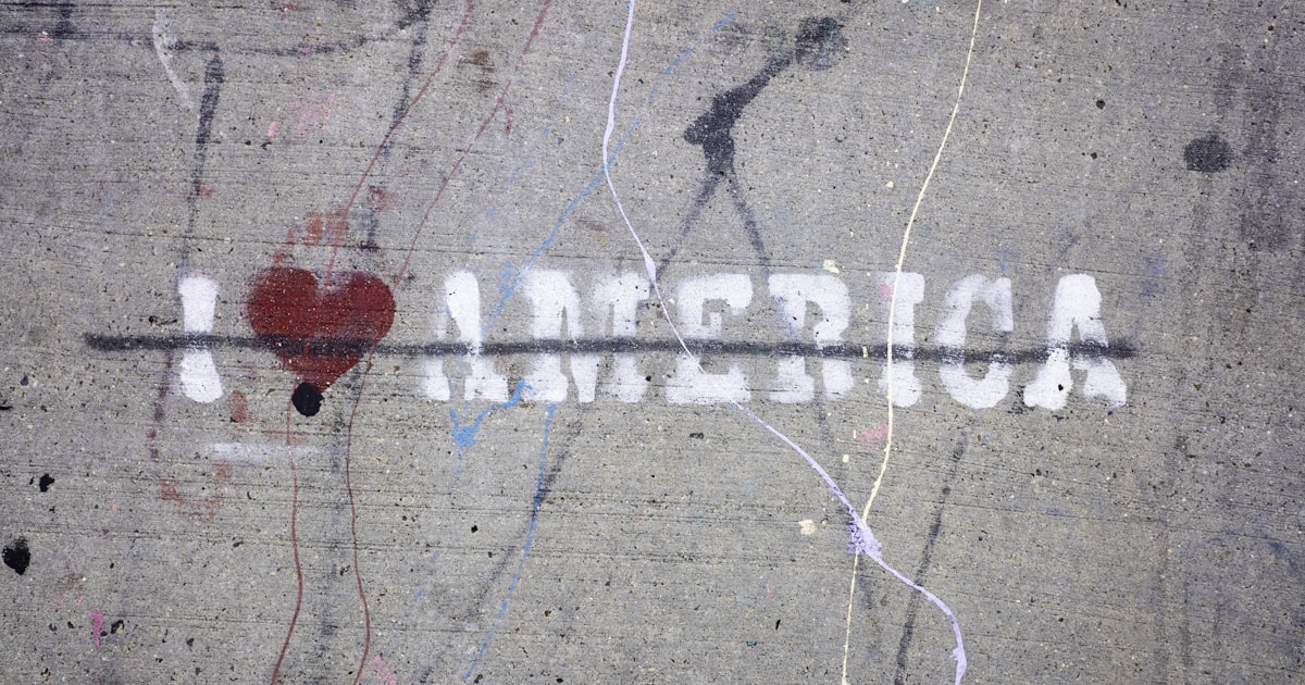 I love america stencil on concrete