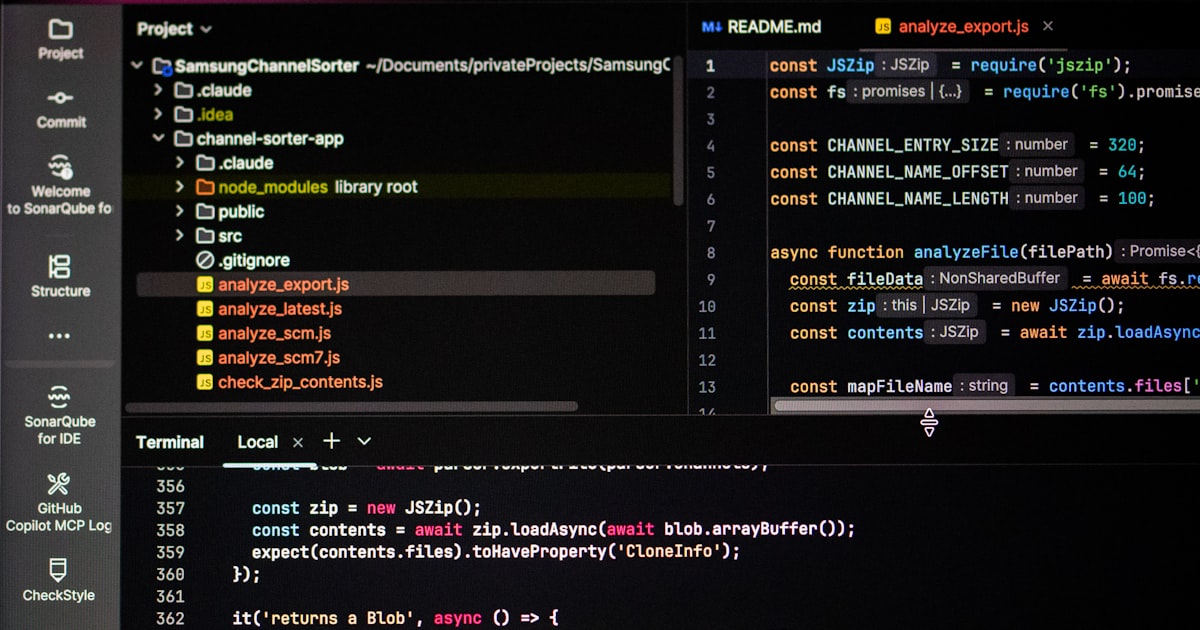 Computer screen displaying lines of code