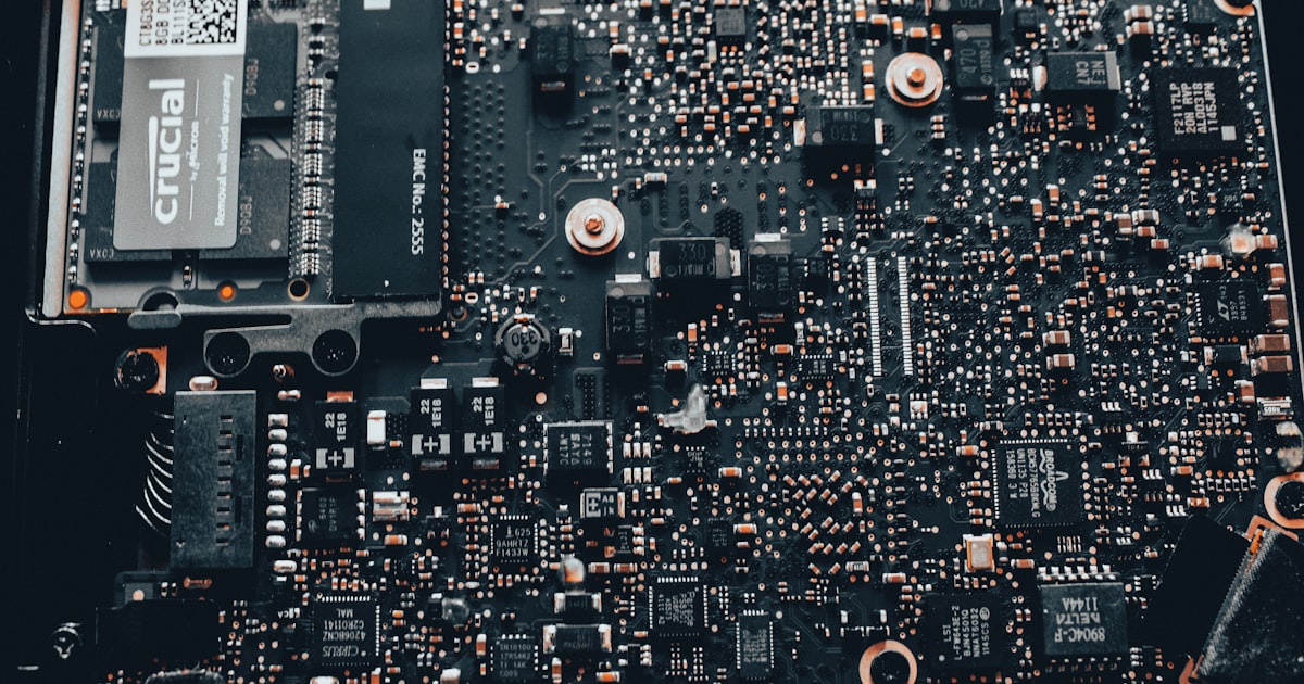 black and gray computer motherboard