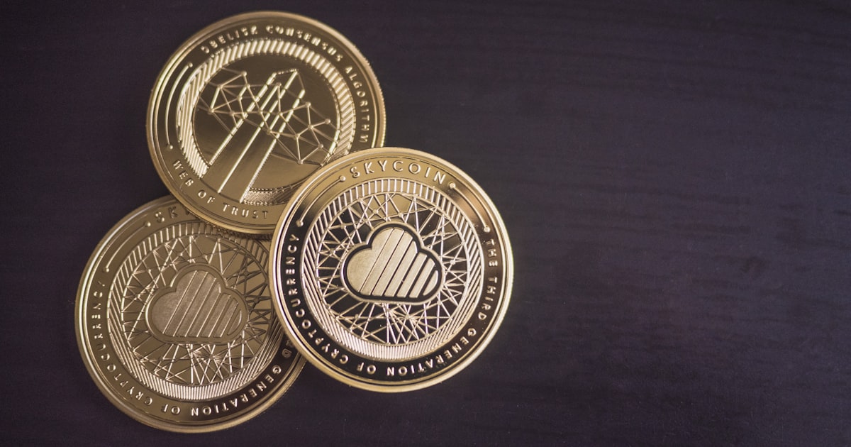 three round gold-colored coins