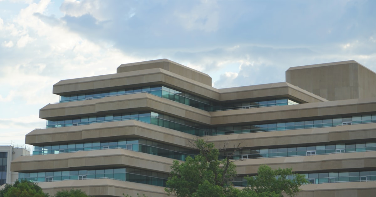 a building with many windows