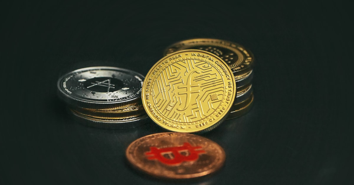 a pile of coins sitting on top of a table