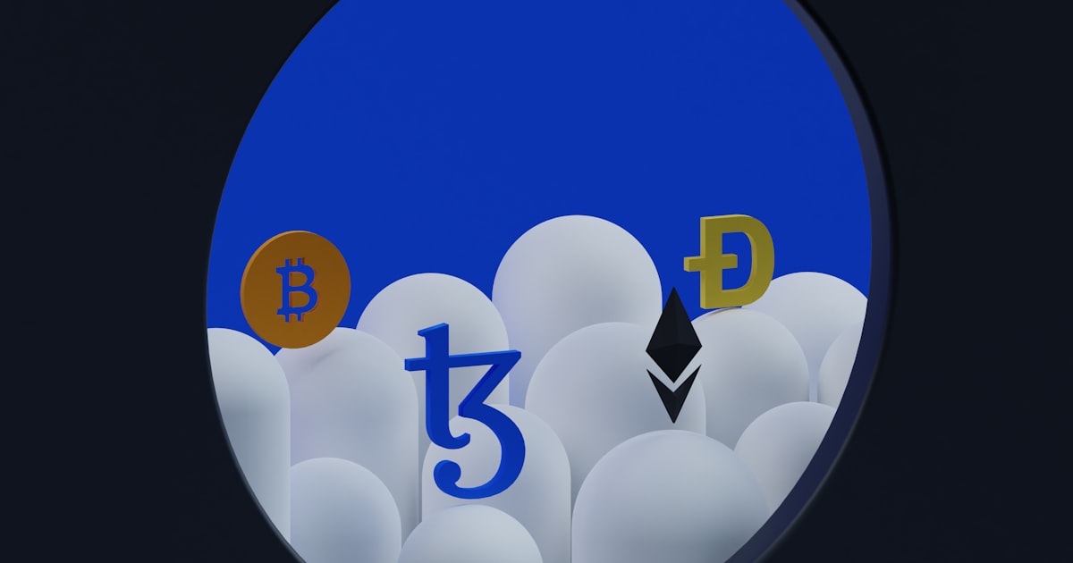 a clock with a blue background and a bitcoin in the middle of it