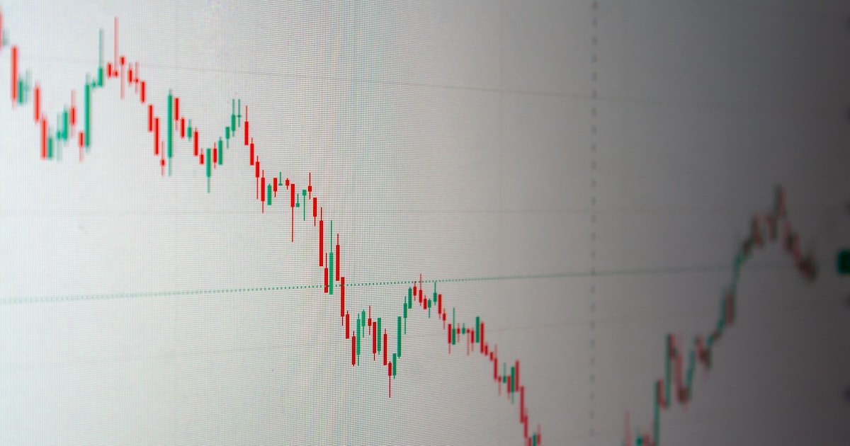 Stock market chart shows a downward trend.