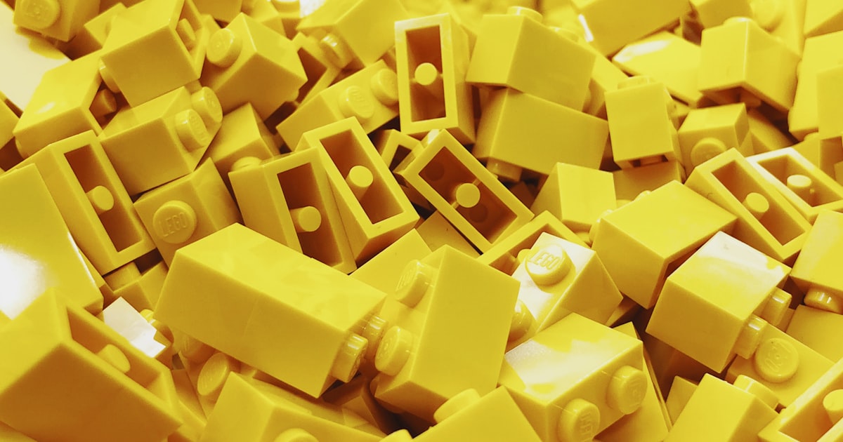 yellow lego block lot