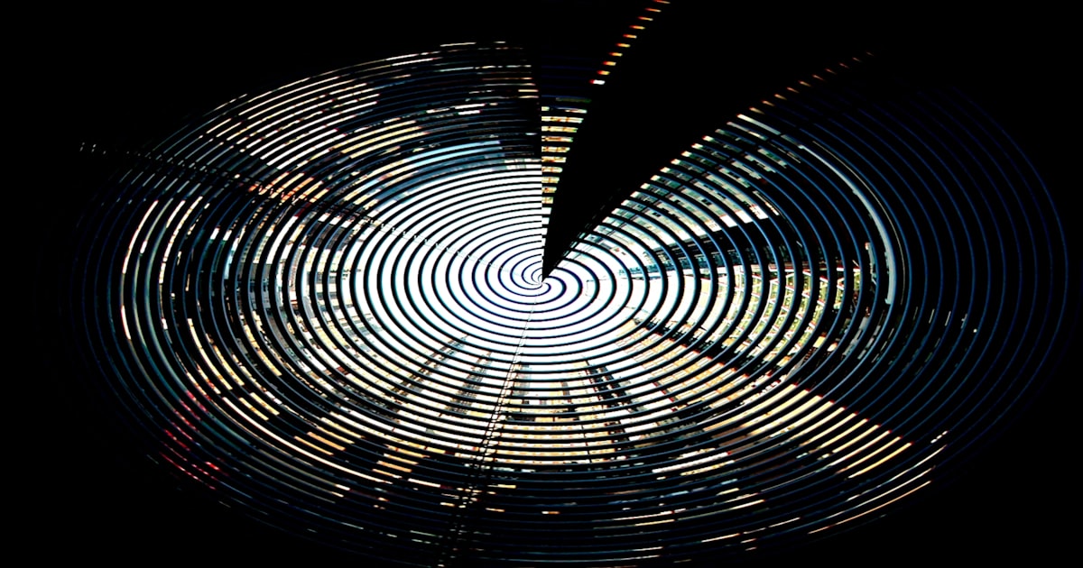 Abstract circular pattern with city lights