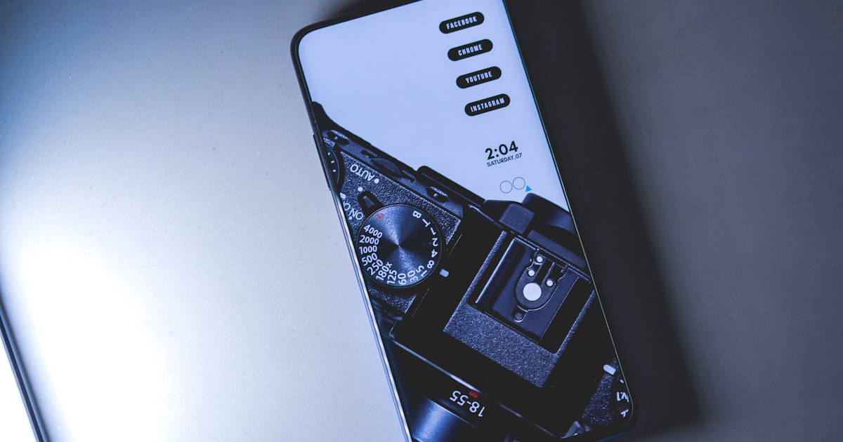 turned on Android smartphone