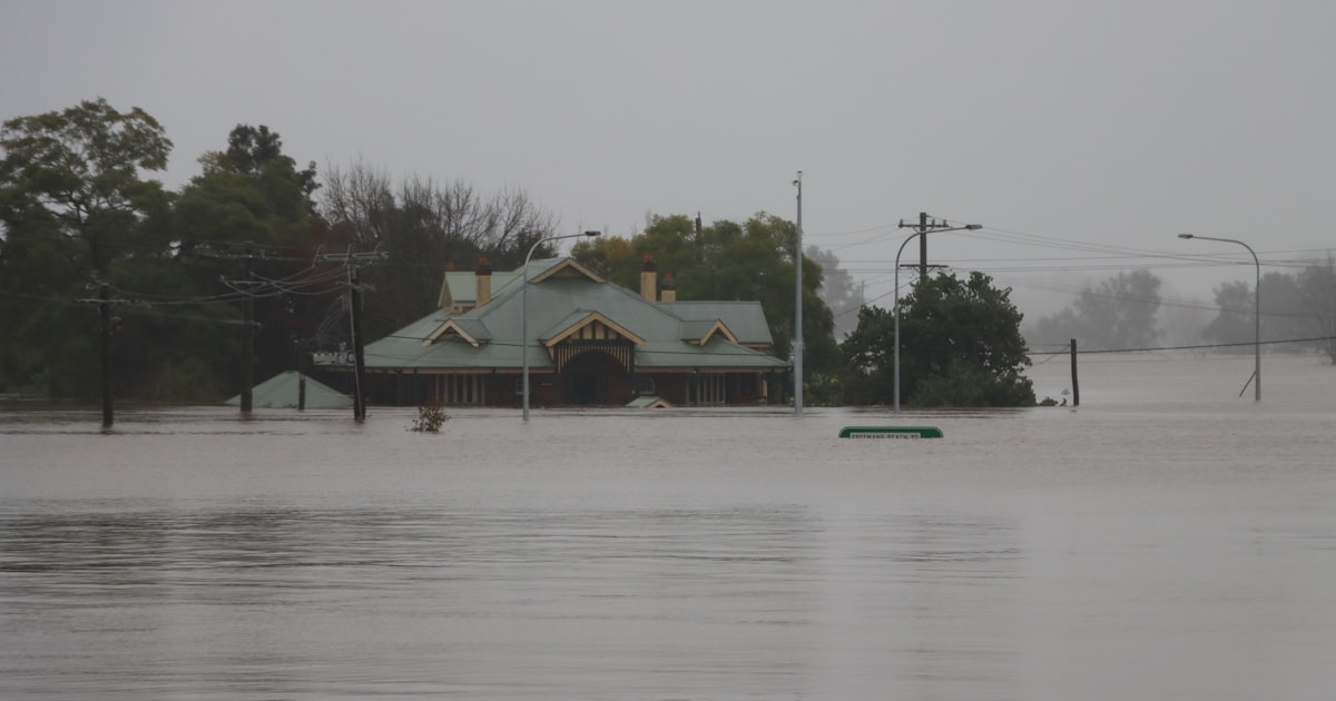 a house in a flooded area