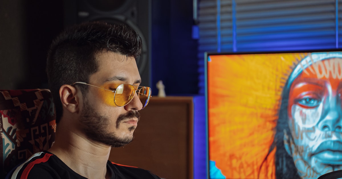 a man wearing glasses