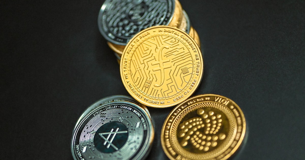 a group of coins sitting on top of a table