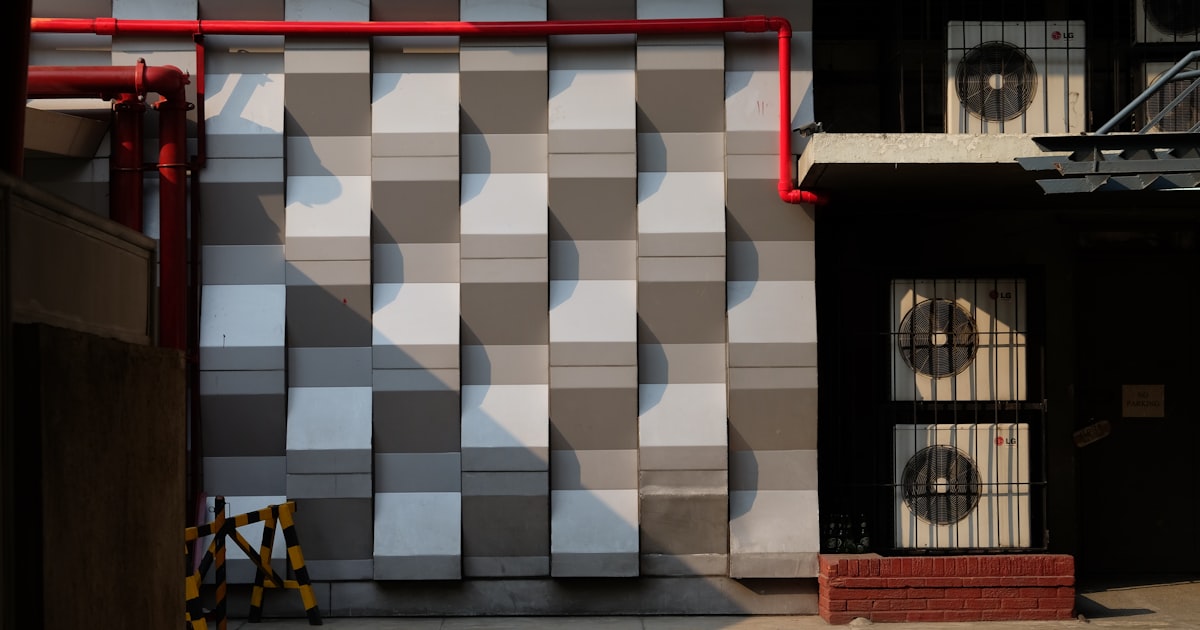 red and white concrete building
