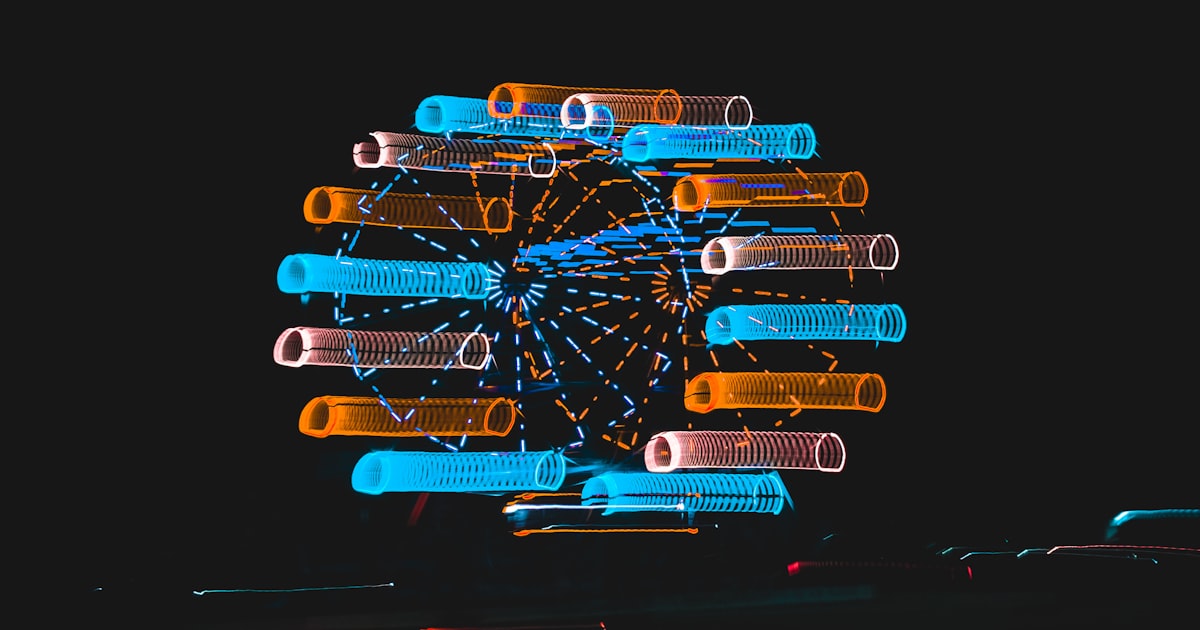 blue red and yellow lights