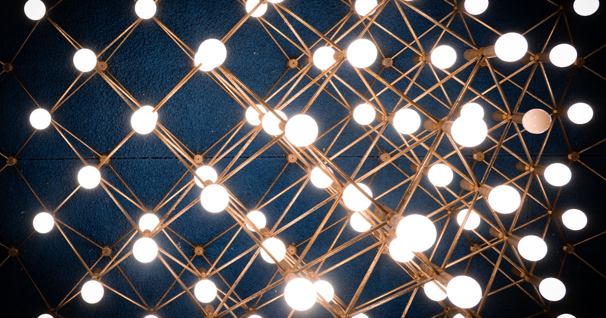 Abstract geometric pattern of illuminated lights.